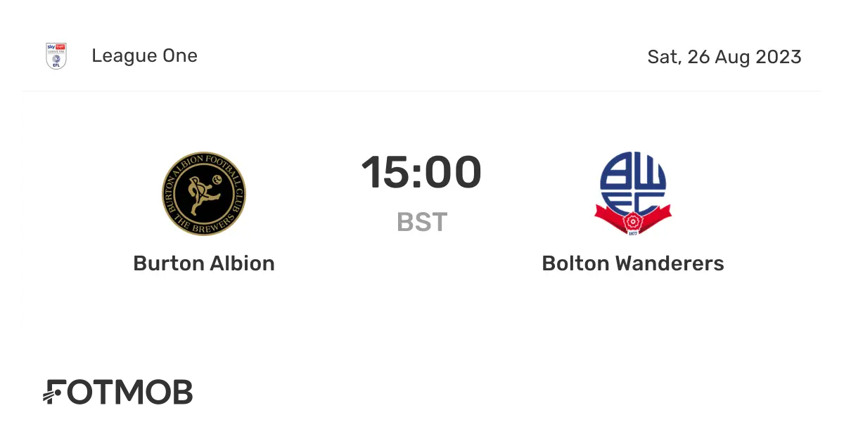 Bolton vs Burton: Overview of the Key Fixture