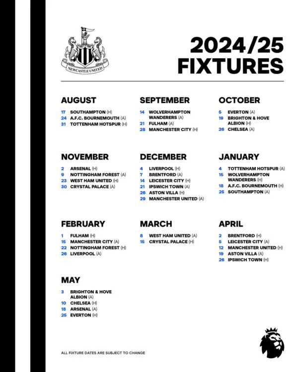 Upcoming Newcastle United FC Fixtures: Complete Schedule