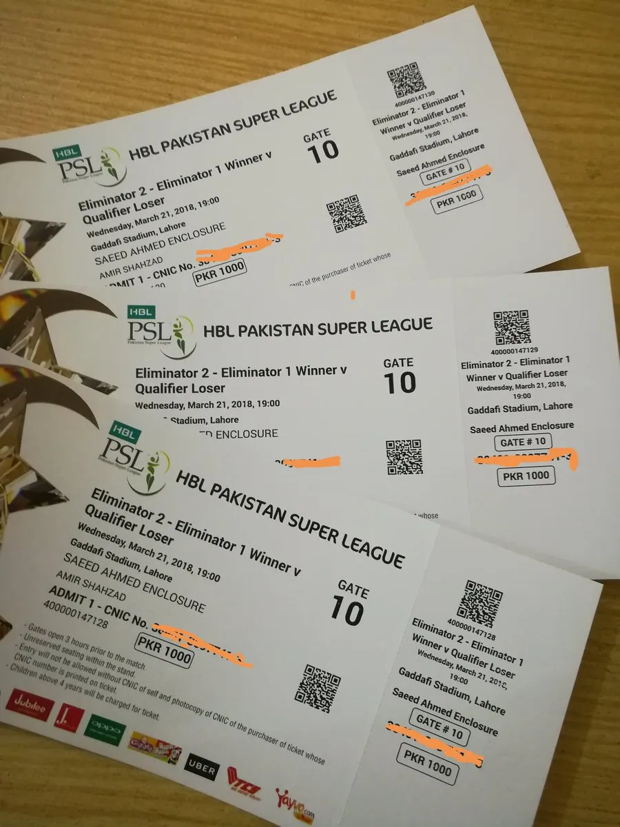 psl ticket — PK news