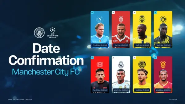 UCL Fixtures: Manchester City to Face Real Madrid Again