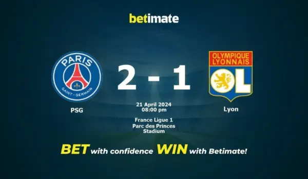 PSG vs Lyon: Lyon Triumphs 2-1 in Ligue 1 Clash