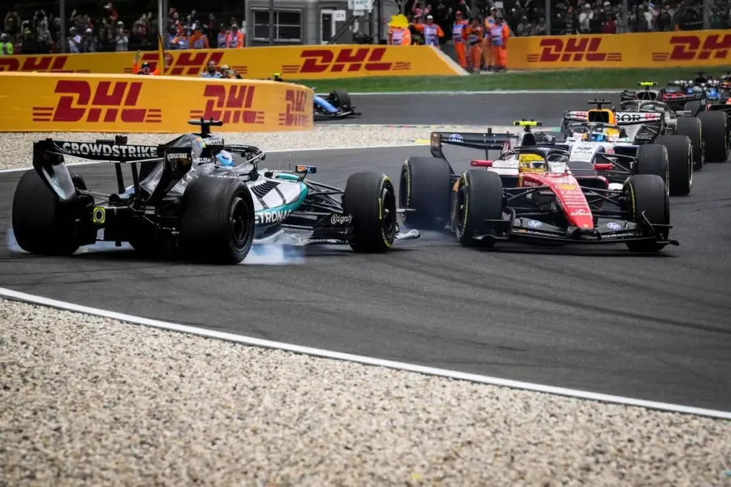 Belgian Grand Prix: Russell’s radio message muted after collision with Hamilton